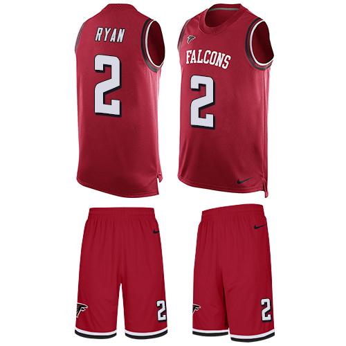 Nike Falcons #2 Matt Ryan Red Team Color Men's Stitched NFL Limited Tank Top Suit Jersey - Click Image to Close